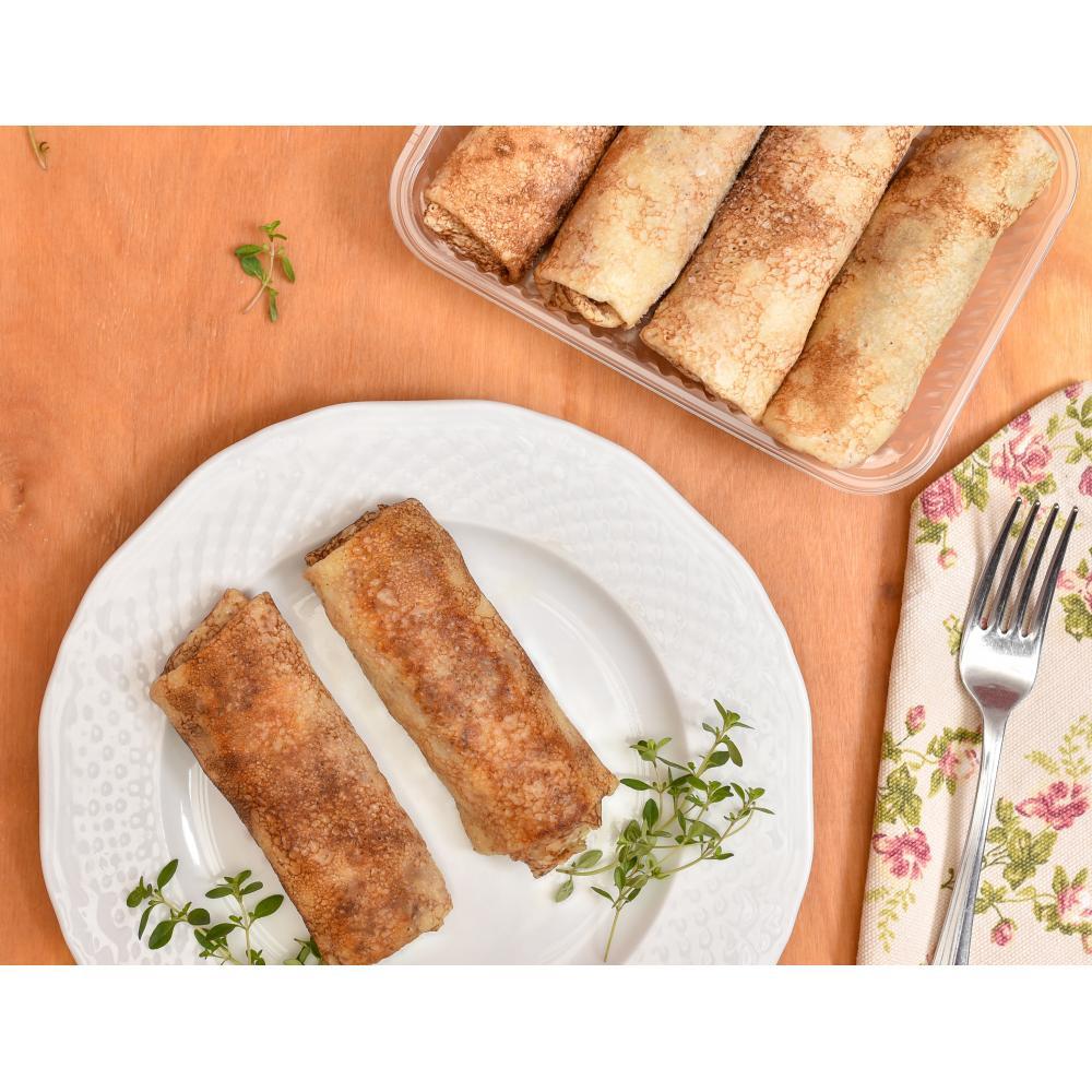 Блин картофель, грибы и бекон